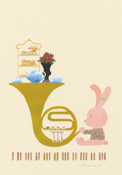 ポストカード 山田和明「Afternoon tea Christmas」105×150mm 絵本作家イラストレーター 郵便はがき