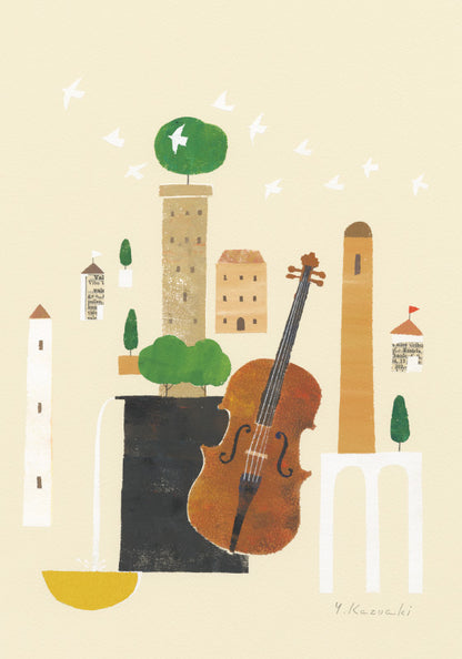 Postcard by Kazuaki Yamada "Peaceful Days" 105x150mm Picture Book Author & Illustrator - Mail Postcard