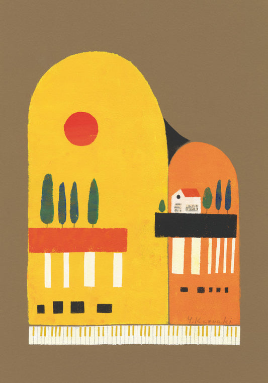 ポストカード 山田和明「夕暮れ時に」105×150mm 絵本作家イラストレーター 郵便はがき