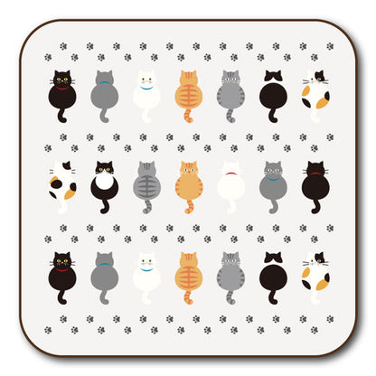 コースター 「7匹の猫&あしあと」生活雑貨 動物柄 キッチン用品 オリジナル
