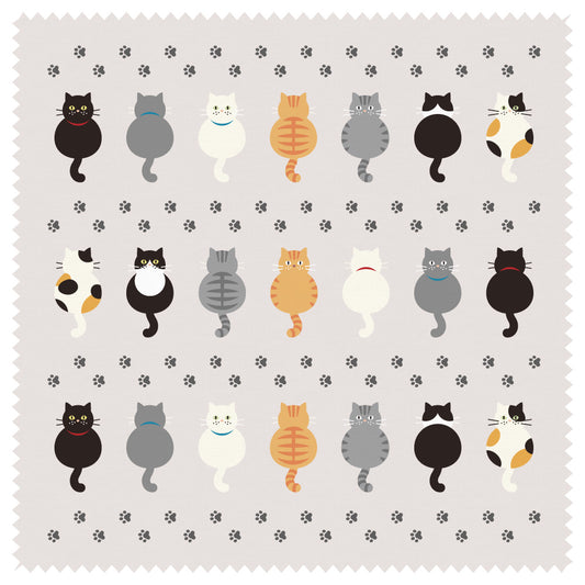 Cleaning Cloth 7 Cats &amp; Footprints Glasses Cleaner Animal Pattern 100% Polyester Original