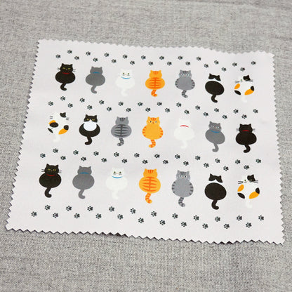 Cleaning Cloth 7 Cats &amp; Footprints Glasses Cleaner Animal Pattern 100% Polyester Original