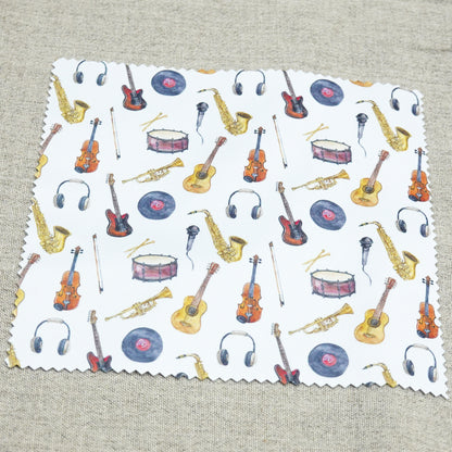 Cleaning cloth, musical instrument pattern, glasses cleaning cloth, cleaner, musical instrument pattern, 100% polyester, original