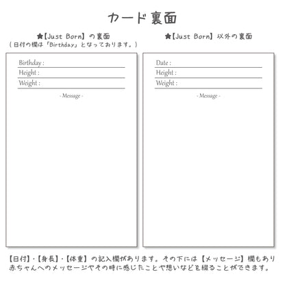 ベビーマンスリーカード「SKETCH PATTERNS」月齢カード 赤ちゃん ベビーカード メッセージカード 誕生日カード 出産祝い 子供 孫 プレゼント ギフト